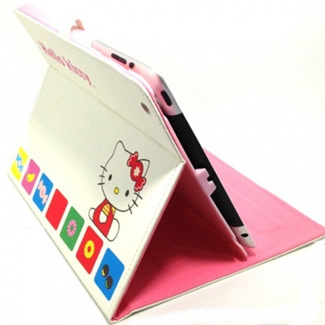 Capa Livro Hello Kitty Quadradinhos Coloridos para IPad 2/3/4