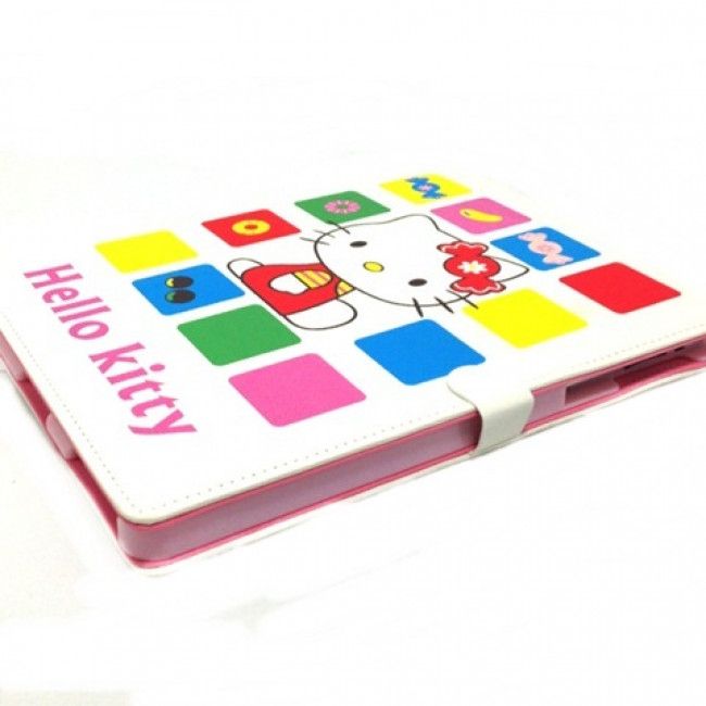 Capa Livro Hello Kitty Quadradinhos Coloridos para IPad 2/3/4