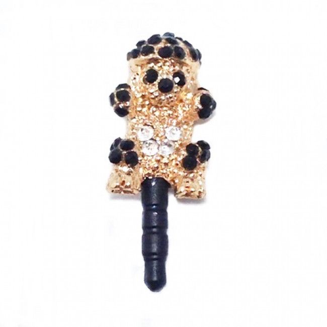 Plug para Celular Poodle Strass - Preta