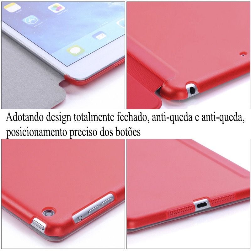 Capa Smart Cover com Fundo Transparente Removível para IPad Mini - Rosa