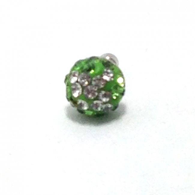 Plug para Celular Bolinha Strass - Verde e Branca