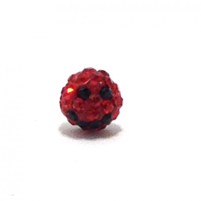 Plug para Celular Bolinha Strass - Vermelho com Preto