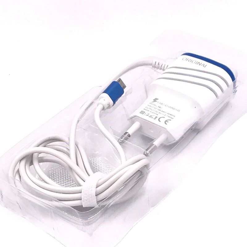 Carregador de Parede Ecooda Usb Dual - Micro Usb/V8 - Branco e Azul