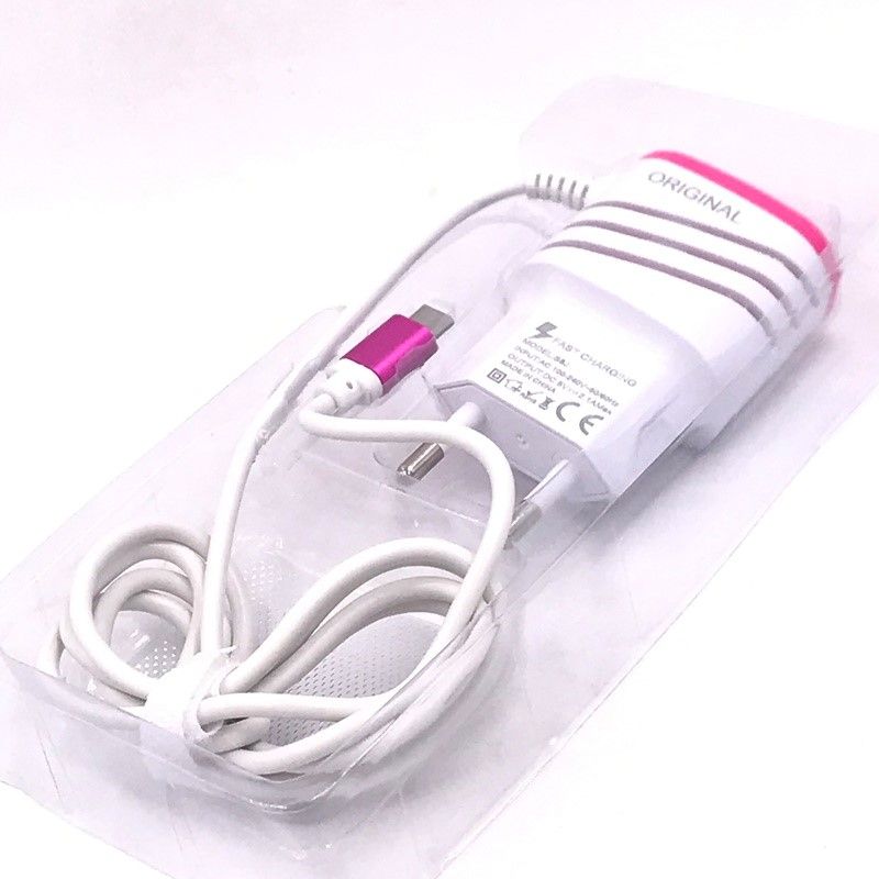 Carregador de Parede Wumax Usb Dual - IPhone/IPod/IPad - Branco e Pink