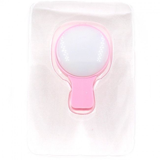 Mini Clip-On Selfie Ring Light para Smartphone - Rosa