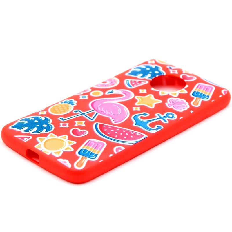 Capa Flamingo Color Summer Patch para Motorola Moto G - 5° Geração - XT1672 - Vermelho