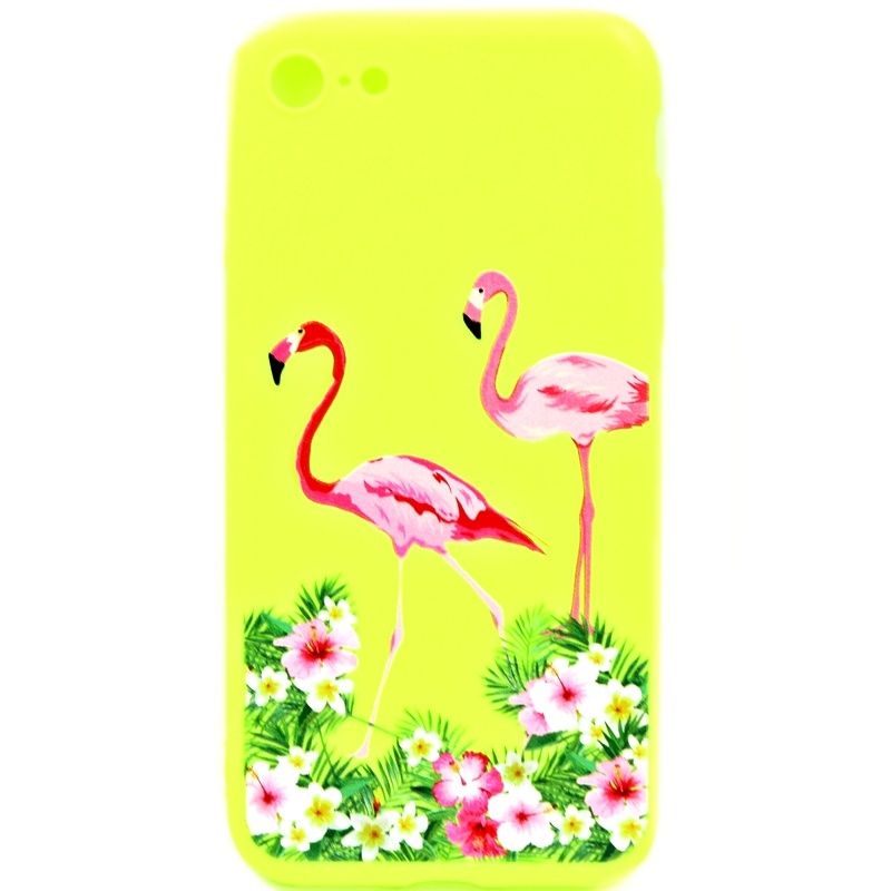 Capa Flamingo Color Flores para IPhone 7G/8G - Amarelo
