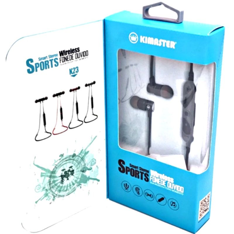 Fone de Ouvido Bluetooth Sports Kimaster - K23 - Preto