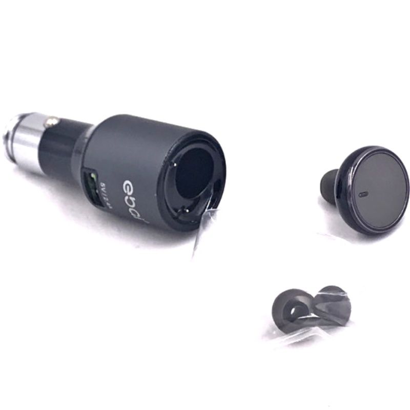 Carregador Veicular Usb + Fone de Ouvido Bluetooth Universal Ebai 2.4A - Preto