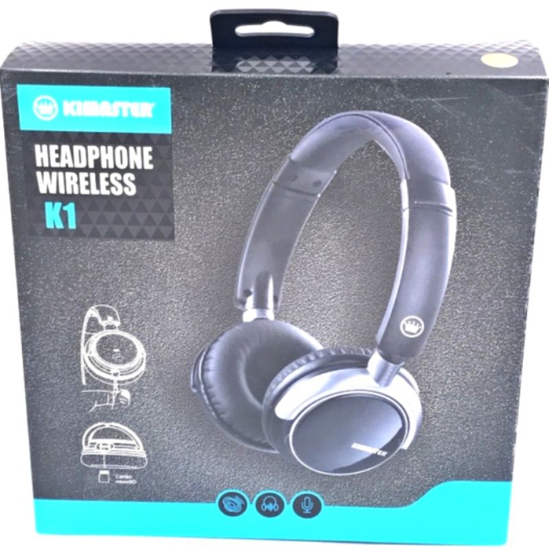 Fone de Ouvido Stereo sem Fio Bluetooth Kimaster K1- Cinza e Branco
