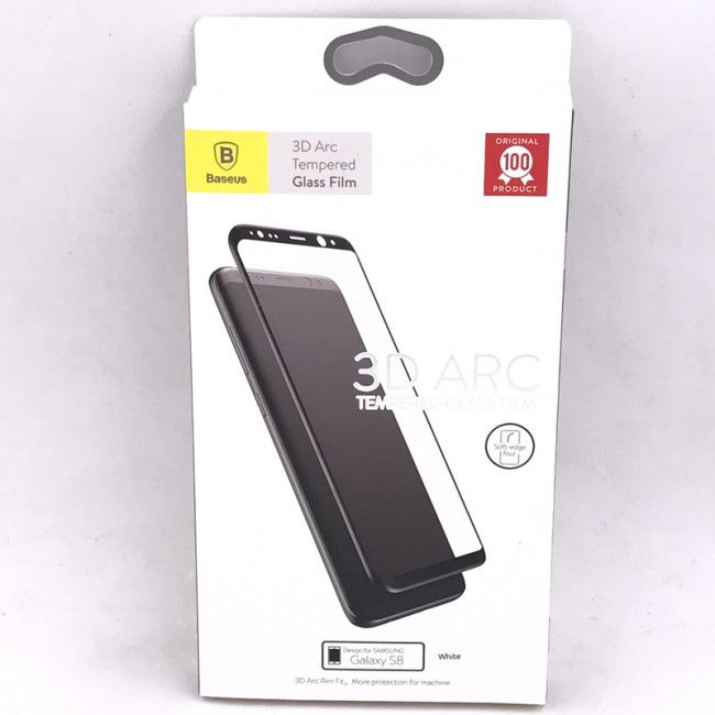 Película de Vidro Temperado Color Baseus 3D Arc para Samsung Galaxy S8 - G950 - Branco