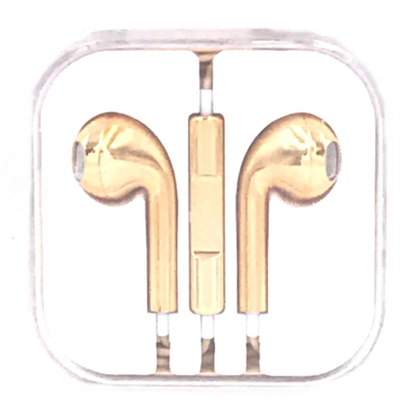 Fone de Ouvido Earpods Cromado para IPhone/IPod/IPad - Dourado