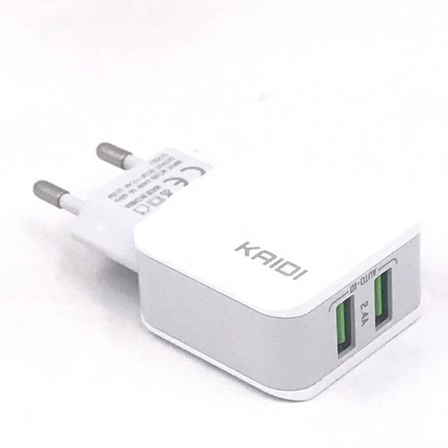 Adaptador de Tomada Usb Duplo Kaidi Universal KD-301- Branco
