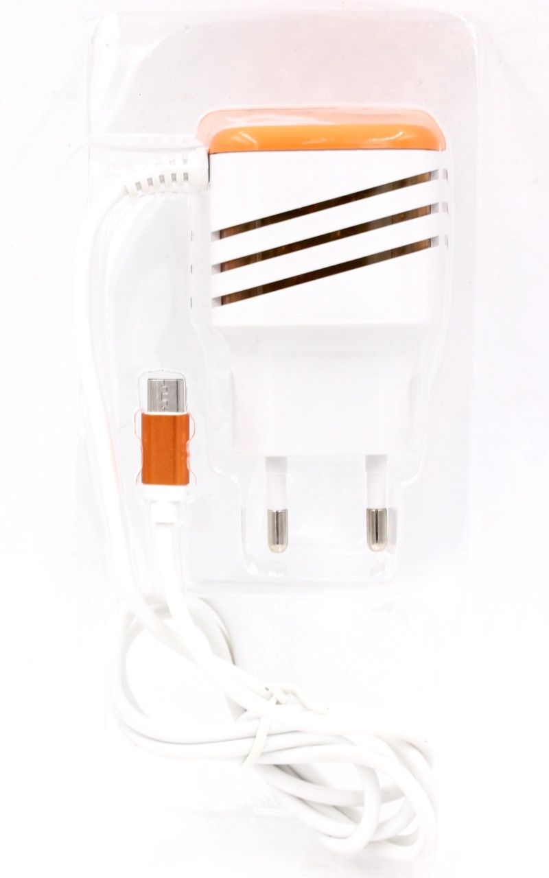 Carregador de Parede Wumax Usb Dual - IPhone/IPod/IPad - Branco e Laranja
