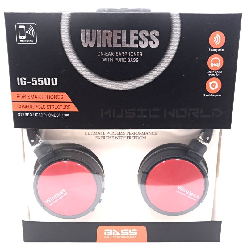 Fone de Ouvido sem Fio Bluetooth Igoodlo IG-5500 - Vermelho