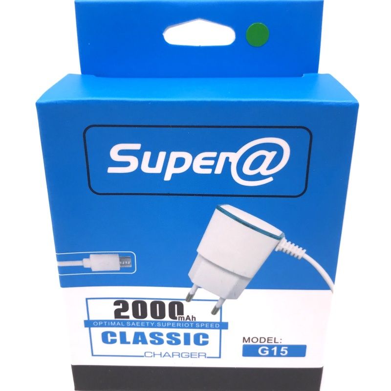 Carregador de Parede G15 Super - Micro Usb/V8 - Branco