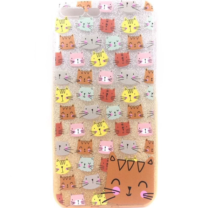 Capa Glitter Desenhos - Gatinhos para IPhone 7 Plus/8 Plus