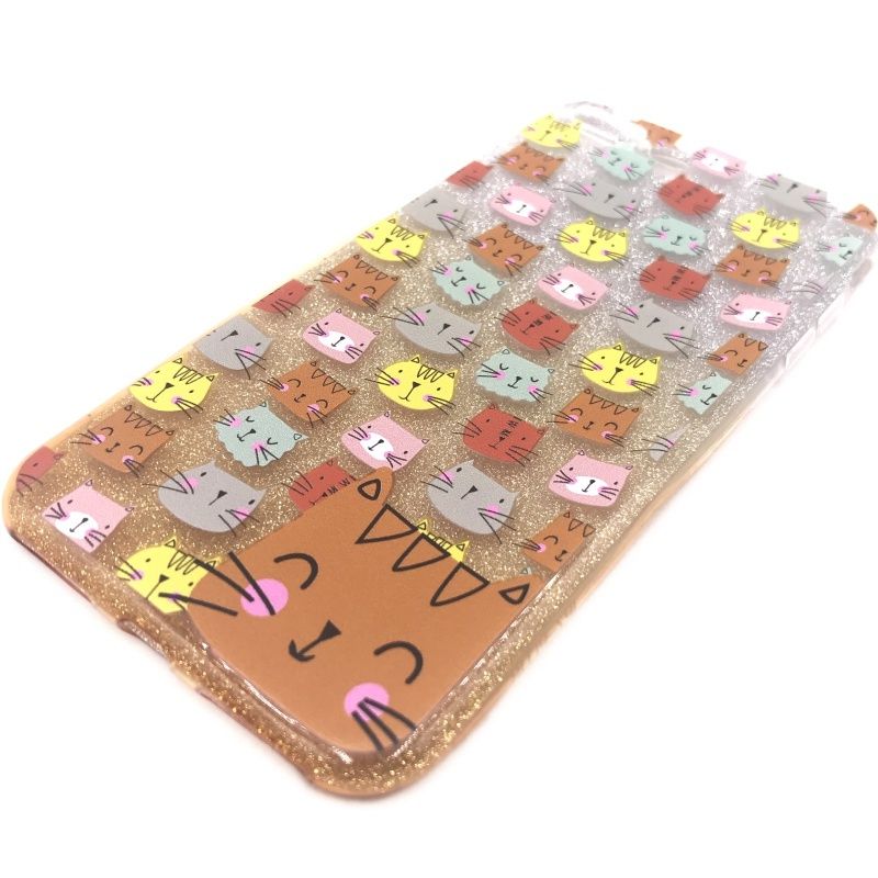 Capa Glitter Desenhos - Gatinhos para IPhone 7 Plus/8 Plus