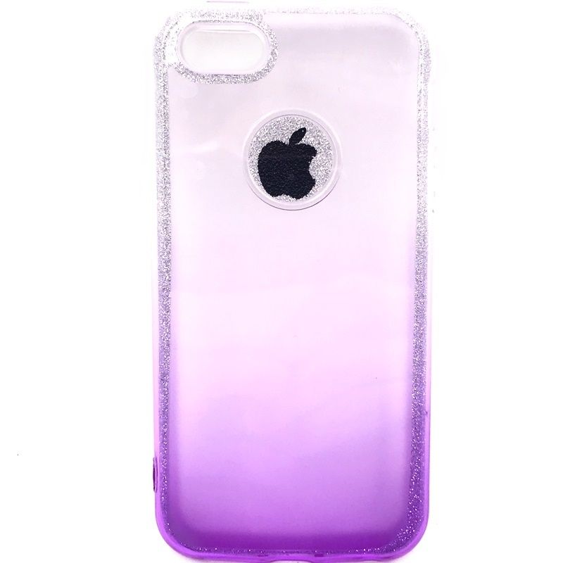 Capa Maçã Glitter Degradê Violeta para IPhone 5G/5S