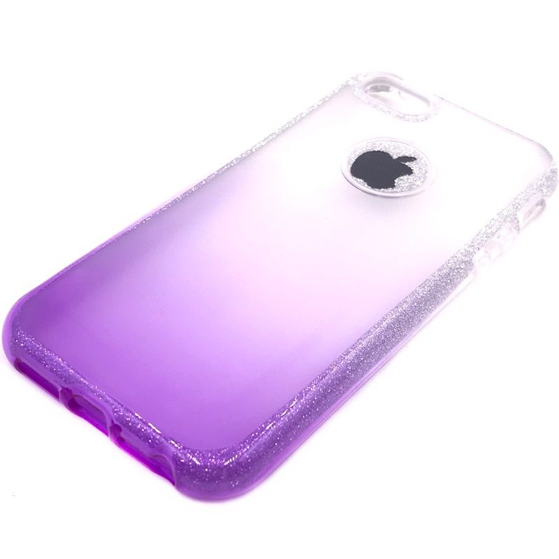 Capa Maçã Glitter Degradê Violeta para IPhone 5G/5S