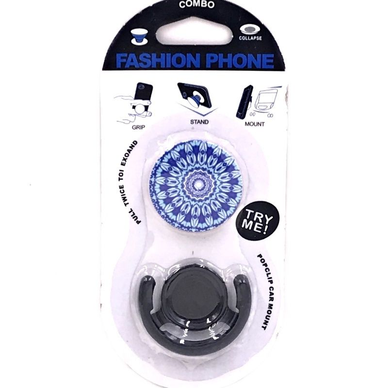 Suporte Pop Socket - White and Blue Mandala