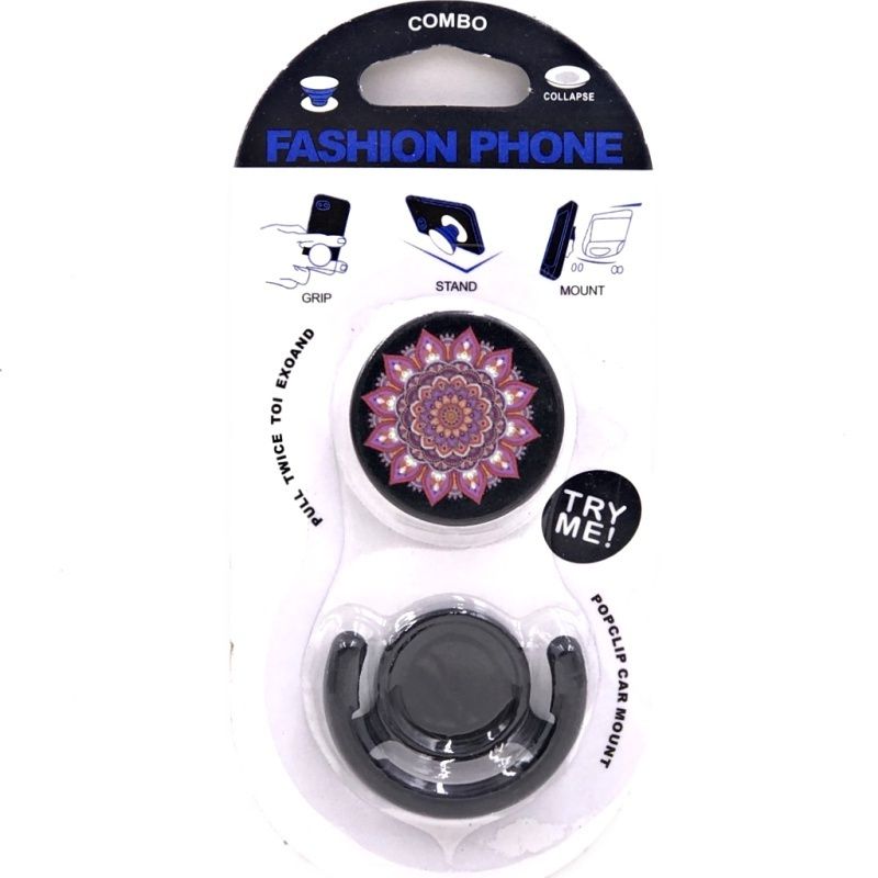 Suporte Pop Socket - Pink and Orange Mandala