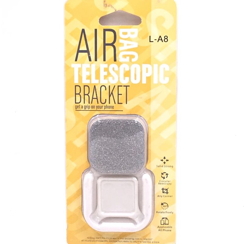 Suporte Pop Socket Glitter Quadrado - Prata
