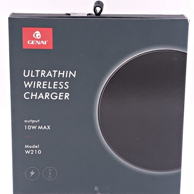 Base Carregadora Ultrafina QI Charger com Led Genai W210 - Preto