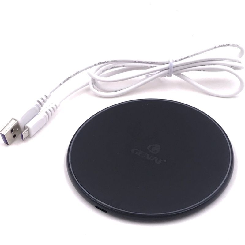 Base Carregadora Ultrafina QI Charger com Led Genai W210 - Preto
