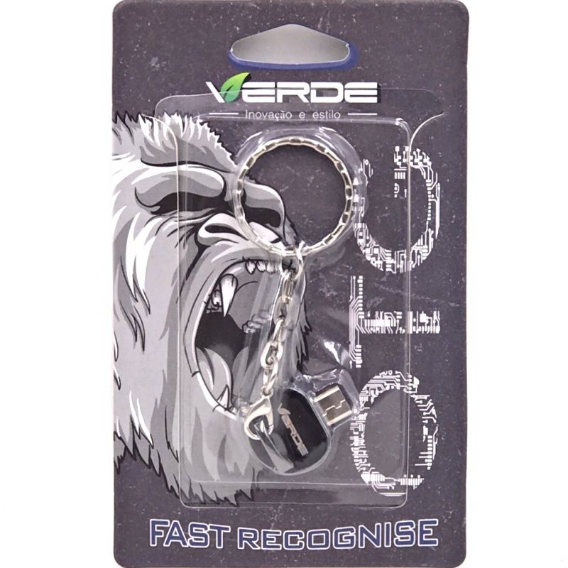 Conector OTG VERDE Chaveiro para Usb V8 