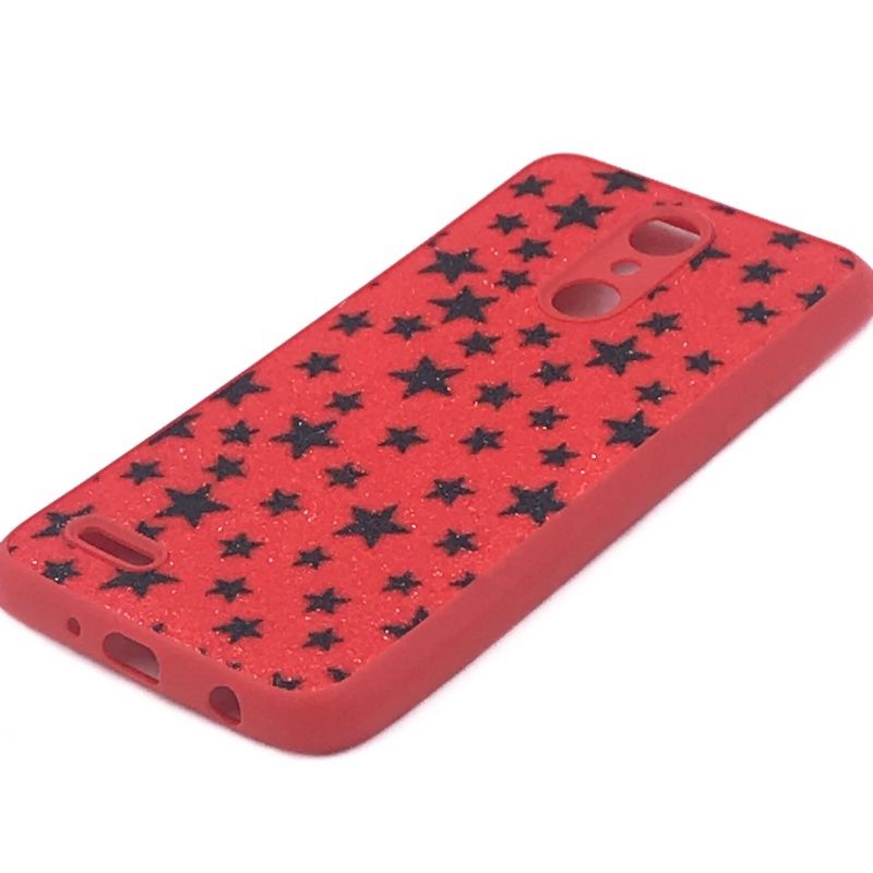 Capa Borracha Glitter - Estrelinhas Vermelho