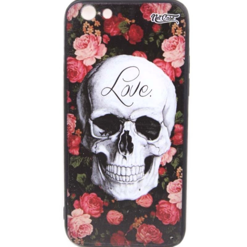 Capa NetCase Acrílica Fosca Chapada Crânio Love. para IPhone 6/6S