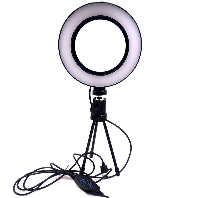 Ring Light Small com Mini Tripé Usb - Iluminador de Led 