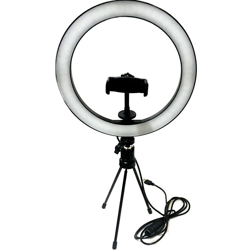 Ring Light Médio Usb com Mini Tripé e Suporte - Iluminador de Led 