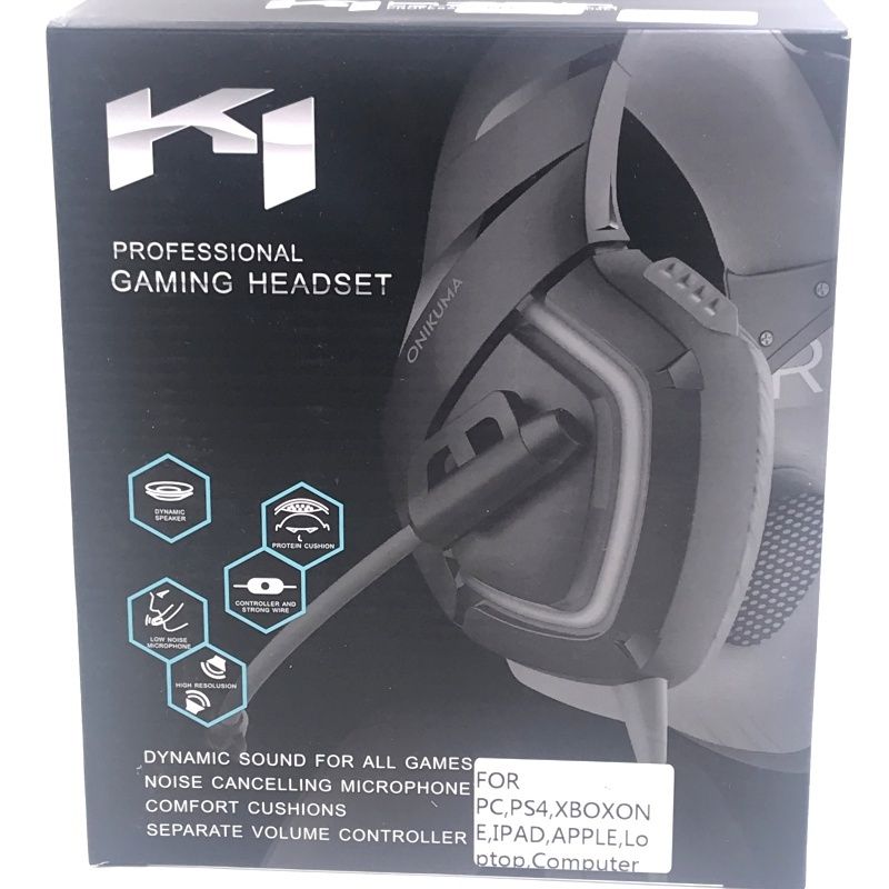 Fone de Ouvido Profissional Gaming Headset com Microfone - Preto com Azul