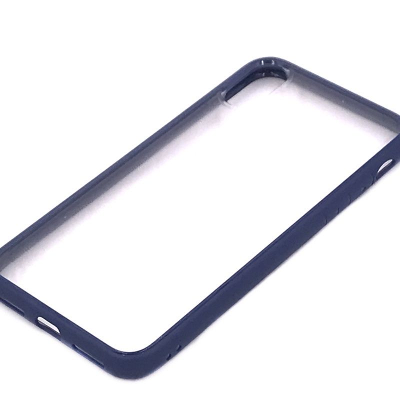 Capa Lateral Color para IPhone X/XS - Transparente com Azul Marinho