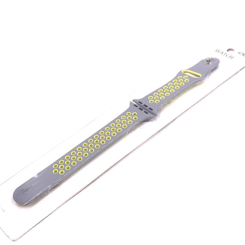 Pulseira Furadinha para Apple Watch 42/44mm - Cinza e Amarelo