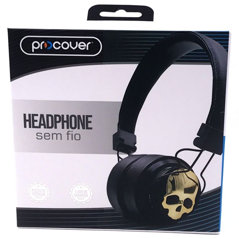 Fone de Ouvido Bluetooth Procover Caveira PC001 - Preto
