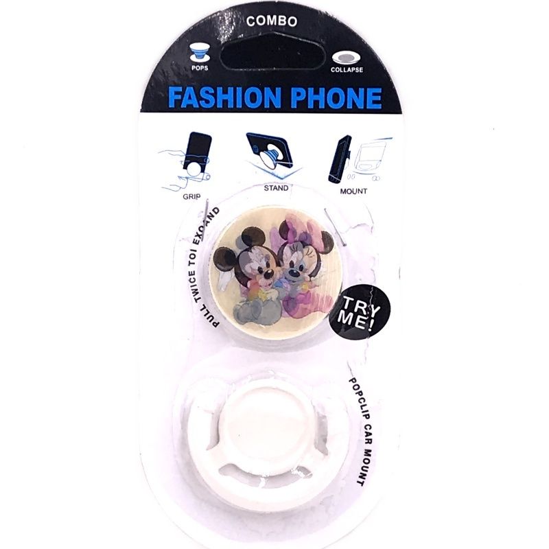 Suporte Pop Socket 3D - Baby Minnie e Mickey