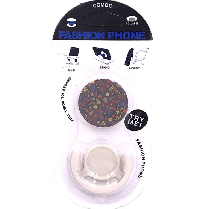 Suporte Pop Socket - Florzinhas Vermelho e Amarelo