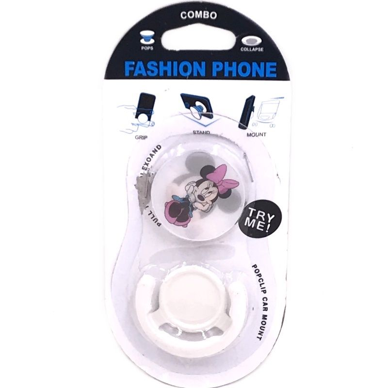 Suporte Pop Socket 3D - Minnie e Mickey