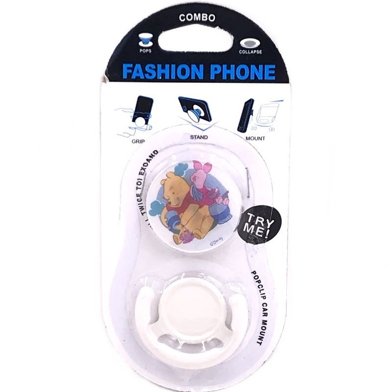 Suporte Pop Socket 3D - Pooh e Leitão