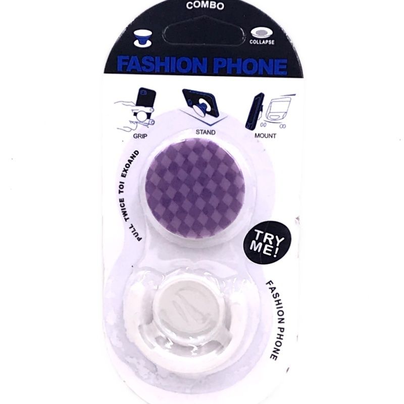Suporte Pop Socket - Xadrez Roxo