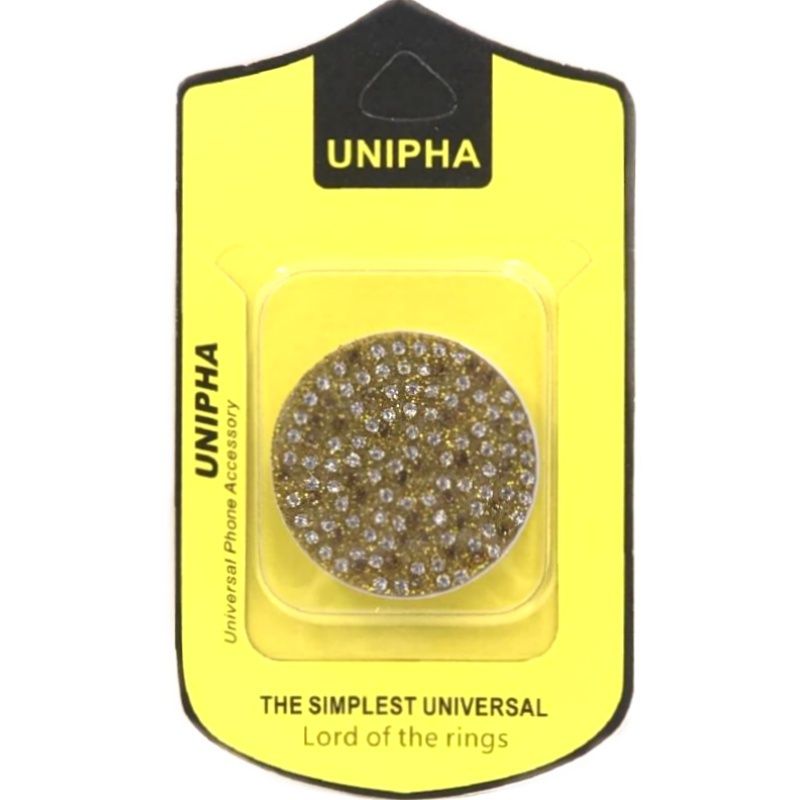Suporte Pop Socket Strass - Dourado e Prata