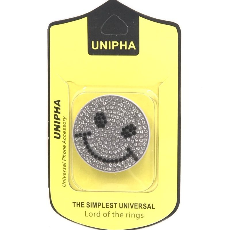 Suporte Pop Socket Strass - Emoji Smile 