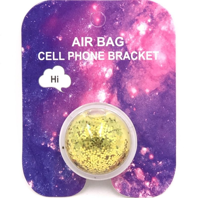 Suporte Pop Socket Água Glitter - Dourado