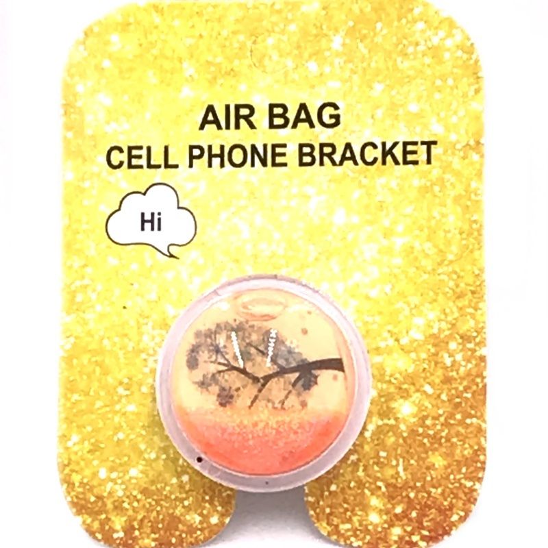 Suporte Pop Socket Água Glitter - Laranja
