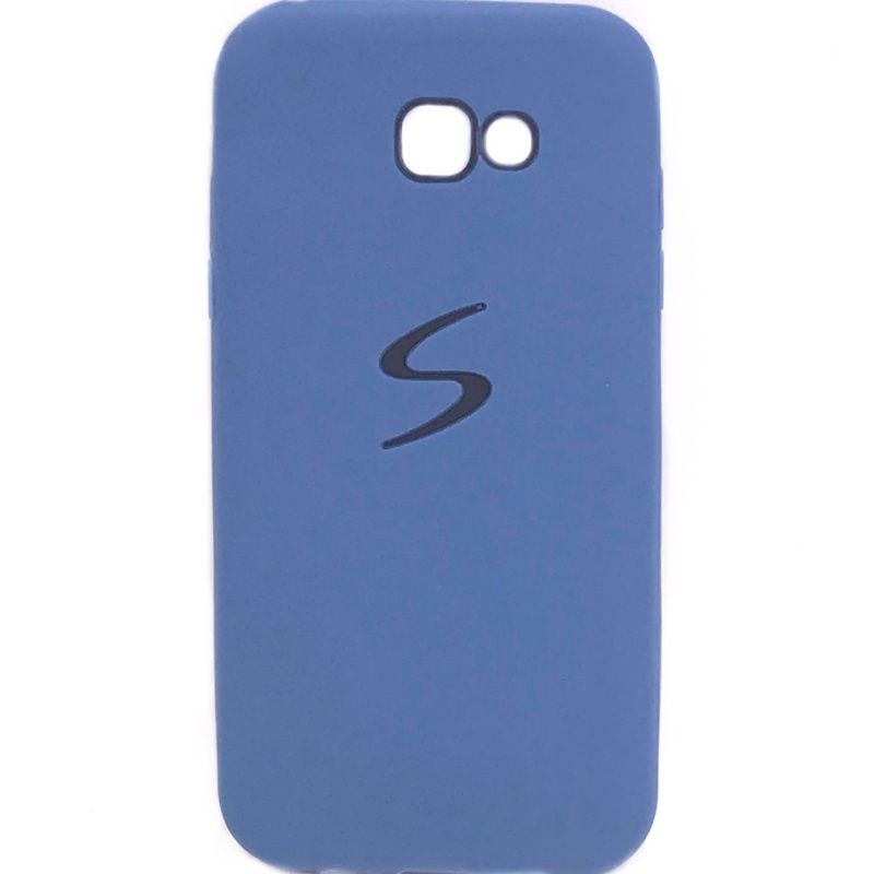 Capa Borracha Logo para Samsung Galaxy A7-17- Azul Marinho 