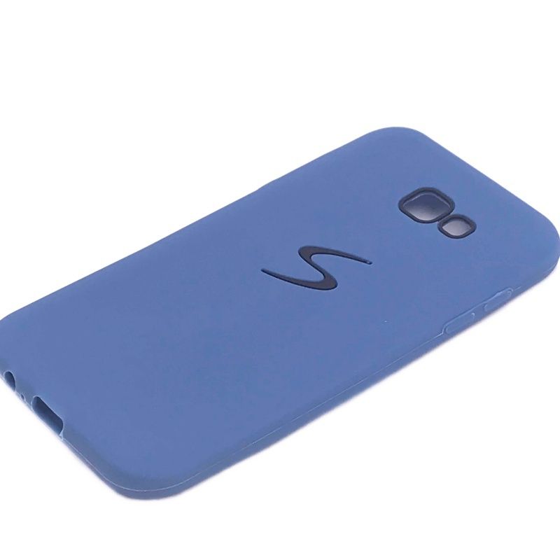 Capa Borracha Logo para Samsung Galaxy A7-17- Azul Marinho 