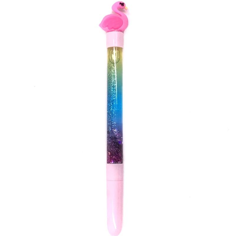 Caneta Gel em Ponta Fina 0,5 mm - Flamingo Água Glitter